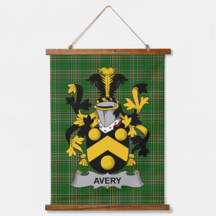 Irish Avery Coat of Arms Family Crest Hanging Tapestry