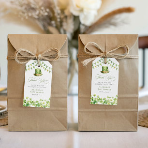 Irish Baby Shower Thank You Green Shamrock Favour Gift Tags