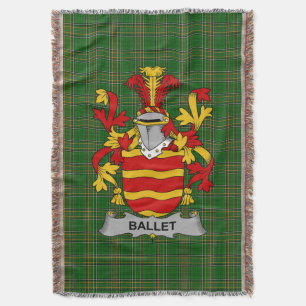  Irish Ballet Coat of Arms Family Crest Ireland Throw Blanket