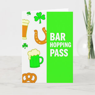 Irish Bar Hopping Pass Card