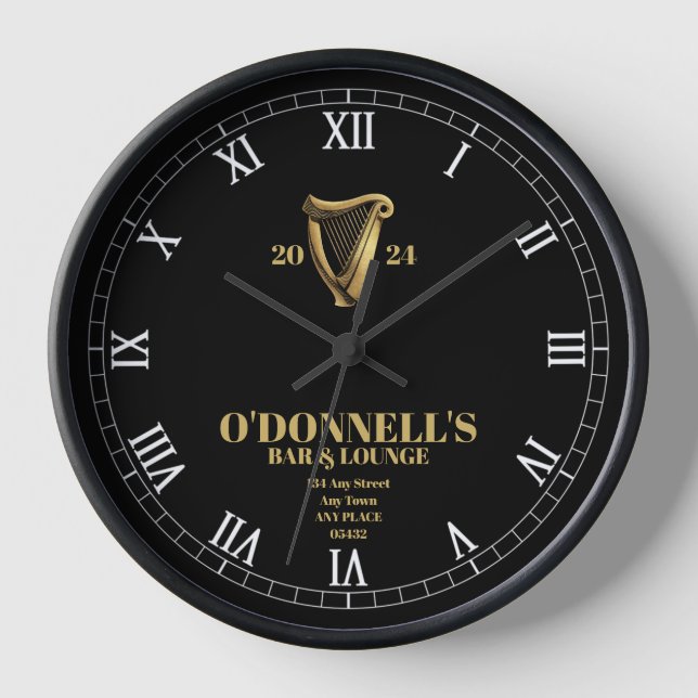 Irish Bar Personalized Clock (Front)