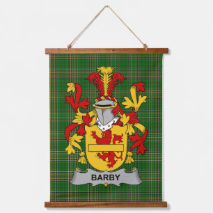 Irish Barby Coat of Arms Family Crest Hanging Tapestry