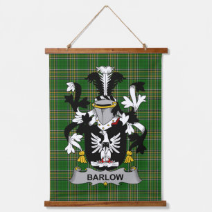 Irish Barlow Coat of Arms Family Crest Hanging Tapestry