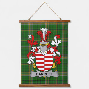 Irish Barrett Coat of Arms Family Crest Hanging Tapestry