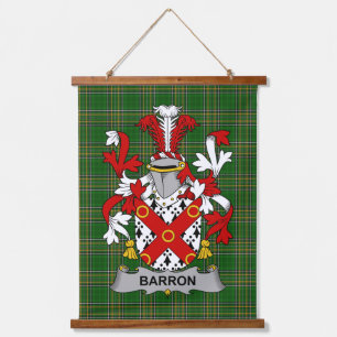 Irish Barron Coat of Arms Family Crest Hanging Tapestry