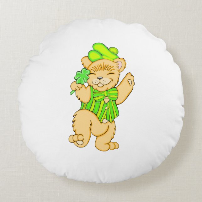 Irish Bear Round Cushion (Front)