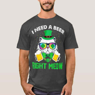 Irish Beer Cat  St Patricks Day Drinking funny Pre T-Shirt