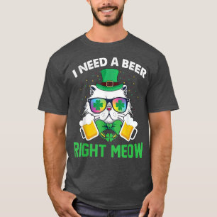 Irish Beer Cat TShirt St Patricks Day Drinking fun