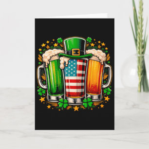 Irish Beer Ireland American Flag St Patrick's Day Card