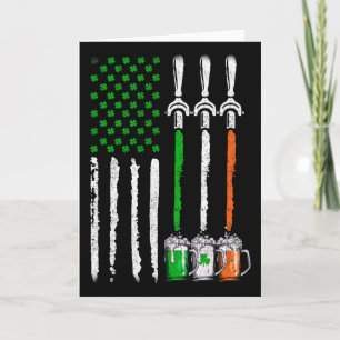 Irish Beer Ireland American Flag St Patricks Day M Card