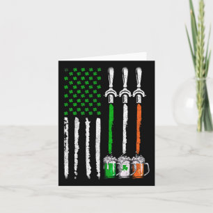 Irish Beer Ireland American Flag St Patricks Day M Card