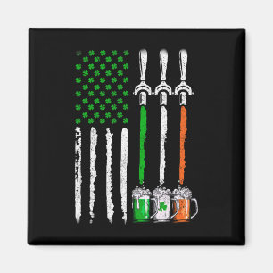 Irish Beer Ireland American Flag St Patricks Day M Magnet
