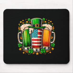Irish Beer Ireland American Flag St Patrick's Day  Mouse Pad