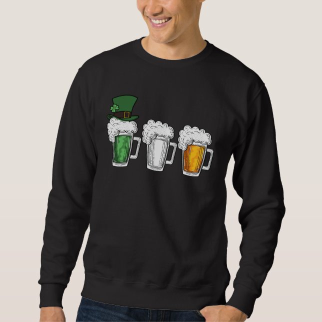 Irish Beer Ireland Flag St Patrick s Day Mens Wome Sweatshirt (Front)