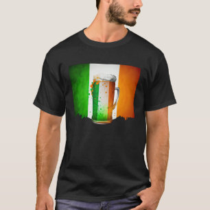 Irish Beer Ireland Flag St Patricks Day Shamrock D T-Shirt