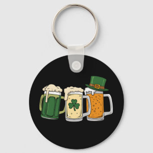 Irish Beer Ireland Flag St Patrick's Day Shamrock Key Ring