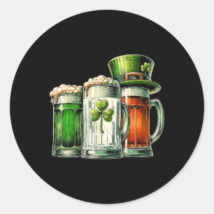 Irish Beer Ireland Flag St Patricks Day Shirt For Classic Round Sticker