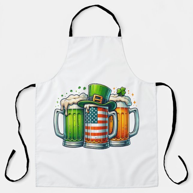 Irish Beer Ireland St Patricks Day Drinking Party Apron (Front)