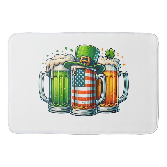 Irish Beer Ireland St Patricks Day Drinking Party Bath Mat (Front)