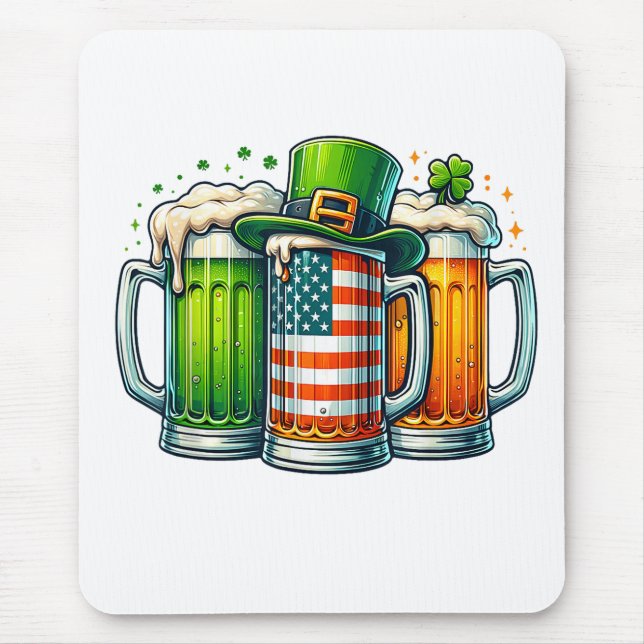 Irish Beer Ireland St Patricks Day Drinking Party Mouse Pad (Front)