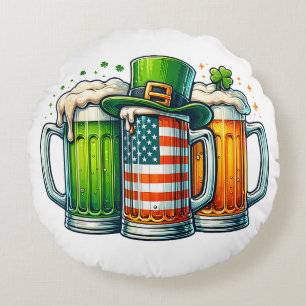 Irish Beer Ireland St Patricks Day Drinking Party Round Cushion