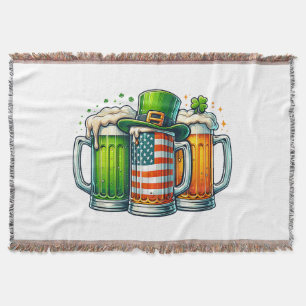 Irish Beer Ireland St Patricks Day Drinking Party Throw Blanket