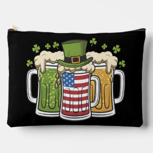 Irish Beer Ireland USA American Flag St Patrick's Accessory Pouch