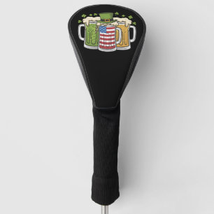Irish Beer Ireland USA American Flag St Patrick's  Golf Head Cover