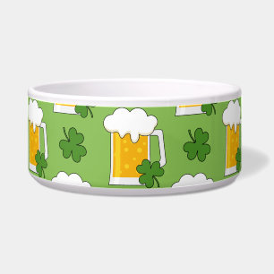 Irish Beer Mug with Shamrock Clover Pattern