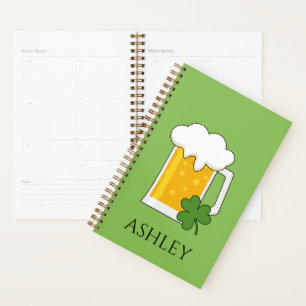 Irish Beer Mug with Shamrock Clover Personalise Planner