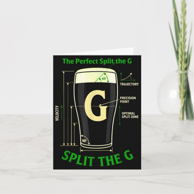 Irish beer split the g shamrock st patrick’s day  card (Front)