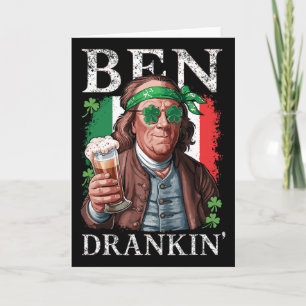 Irish Ben Drankin Beer - St Pattys Men And Women 1 Card