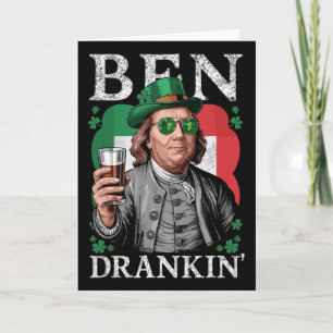 Irish Ben Drankin Beer - St Pattys Men And Women 1 Card