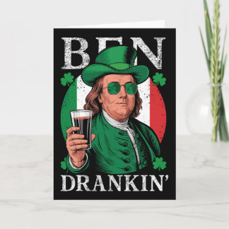 Irish Ben Drankin Beer - St Pattys Men And Women 1 Card