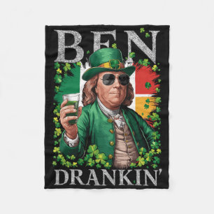 Irish Ben Drankin Beer - St Pattys Men And Women 1 Fleece Blanket