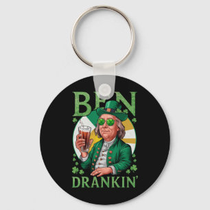 Irish Ben Drankin Beer - St Pattys Men And Women 1 Key Ring