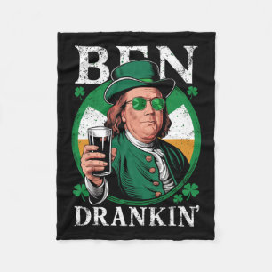 Irish Ben Drankin Beer - St Pattys Men And Women 2 Fleece Blanket