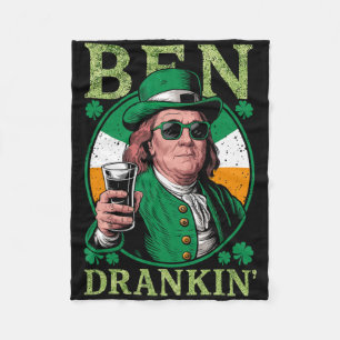 Irish Ben Drankin Beer - St Pattys Men And Women 3 Fleece Blanket