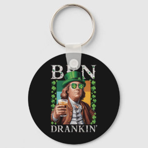 Irish Ben Drankin Beer - St Pattys Men And Women Key Ring