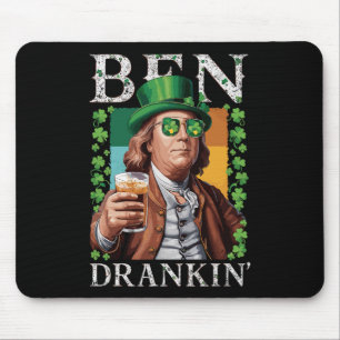 Irish Ben Drankin Beer - St Pattys Men And Women Mouse Pad