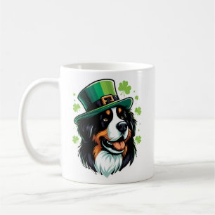 Irish Bernese Dog Leprechaun Hat St Patricks Day Coffee Mug