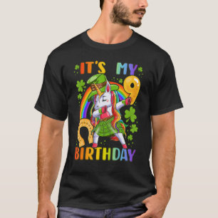 Irish Birthday Girl 9 Years old Unicorn Leprecorn T-Shirt