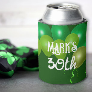 Irish Birthday Green Balloons Can Cooler