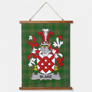 Irish Blake Coat of Arms Family Crest Hanging Tapestry