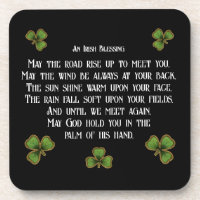 Irish Blessing and Shamrocks Black and Green