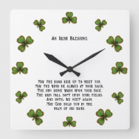 Irish Blessing and Shamrocks Black and Green