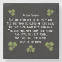 Irish Blessing and Shamrocks Black and Green