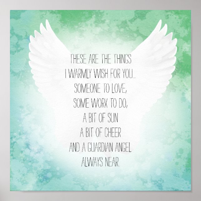 Irish Blessing Angel Someone to Love Some Work Poster (Front)