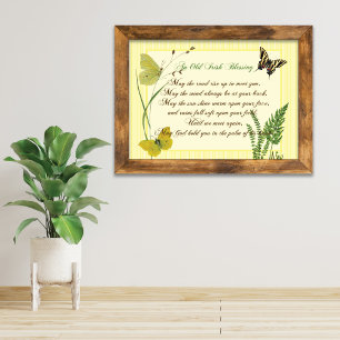 Irish Blessing Botanical Nature Poster
