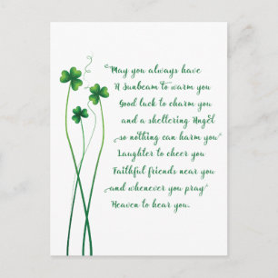 Irish Blessing Calligraphy Postcard